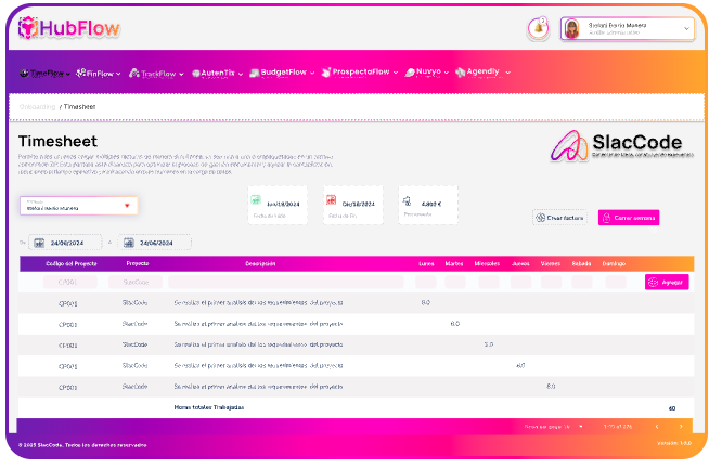HubFlow platform main interface